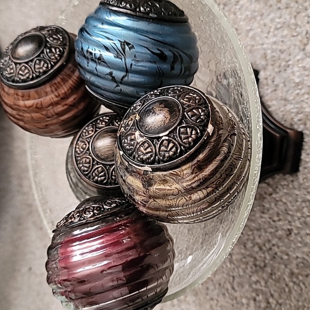 Kirklands Decorative Glass bowl with orbs
